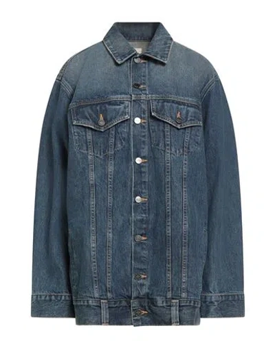 Khaite Woman Denim Outerwear Blue Size L Cotton