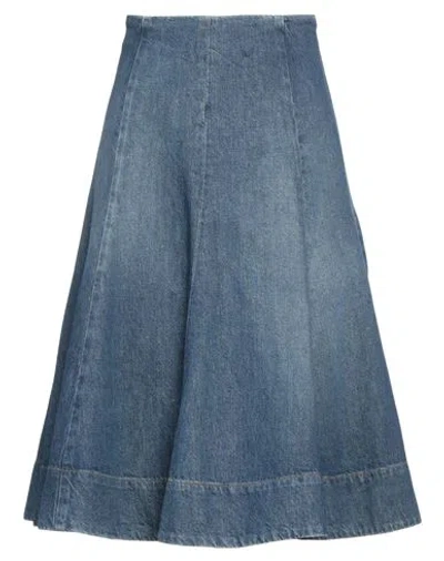 Khaite Woman Denim Skirt Blue Size 2 Cotton, Pre-consumer Recycled Cotton