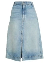 Khaite Charlene Cotton Denim Maxi Skirt In Blue