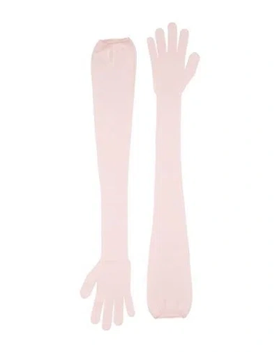 Khaite Woman Gloves Pink Size Onesize Cashmere, Polyamide