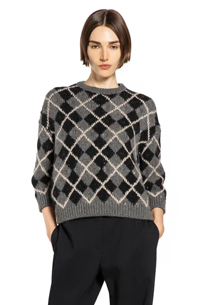Khaite Woman Grey Knitwear In Multi