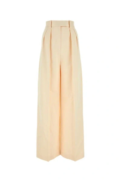 Khaite Ivory Cotton Blend Wide-leg Teyana Pant In White