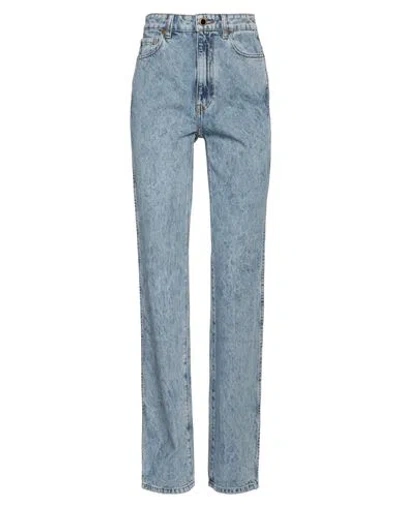 Khaite Woman Jeans Blue Size 26 Cotton, Pre-consumer Recycled Cotton In Hellblau