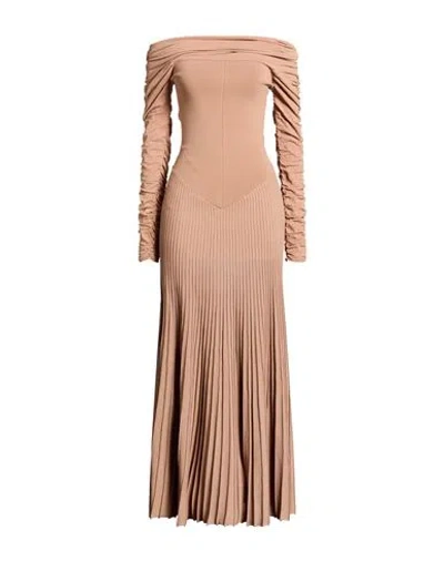 Khaite Woman Maxi Dress Beige Size M Viscose, Polyamide, Polyester In Brown