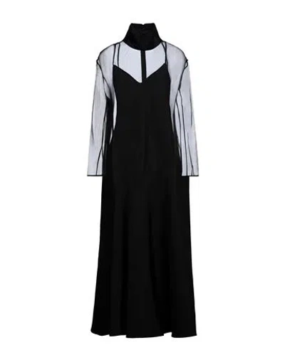 KHAITE KHAITE WOMAN MAXI DRESS BLACK SIZE 4 SILK, VISCOSE, VIRGIN WOOL