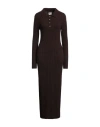 Khaite Hans Ribbed-knit Cashmere Maxi Dress In Brown