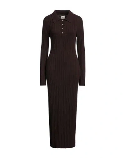 Khaite Hans Ribbed-knit Cashmere Maxi Dress In Brown