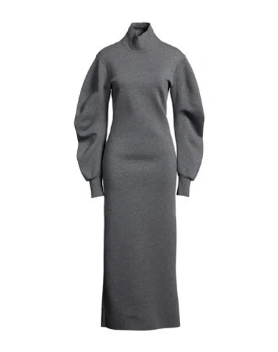Khaite Woman Maxi Dress Grey Size M Wool, Polyamide, Polyurethane In Gray