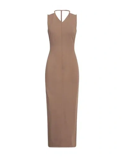 Khaite Woman Maxi Dress Light Brown Size S Viscose, Polyester
