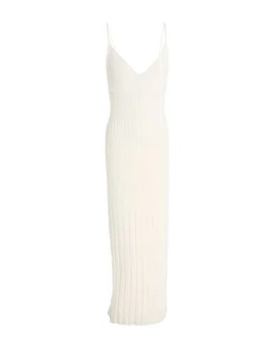 Khaite Woman Maxi Dress White Size M Cotton, Polyamide