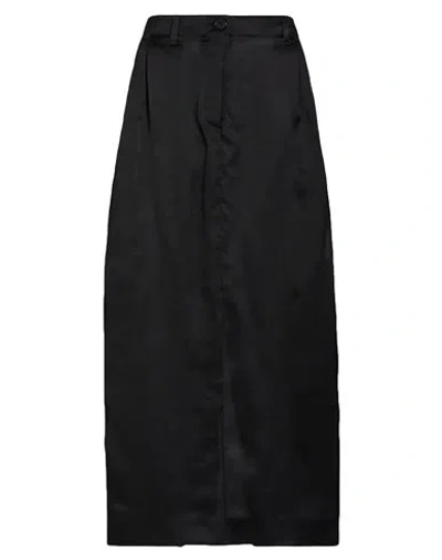 Khaite Lucian Pleated Silk-organza Maxi Skirt In Black