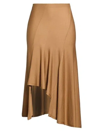 Khaite Woman Maxi Skirt Camel Size M Wool, Viscose, Polyamide, Polyester In Beige