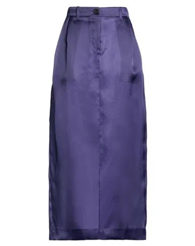 Khaite Woman Maxi Skirt Dark Purple Size 2 Silk