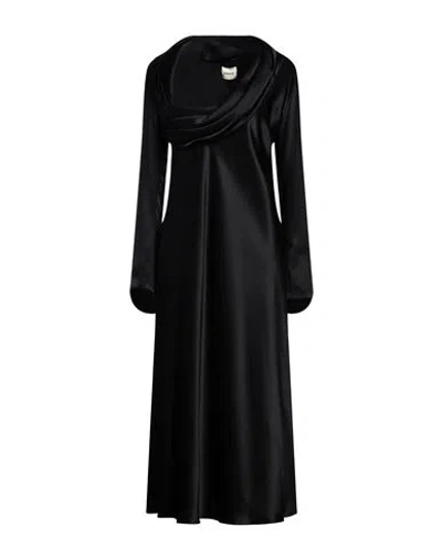 Khaite Woman Midi Dress Black Size 6 Cupro
