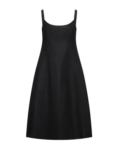 Khaite Woman Midi Dress Black Size 8 Virgin Wool, Polyamide, Cupro