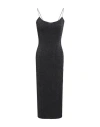Khaite Pilar Metallic Ribbed-knit Midi Dress In Black