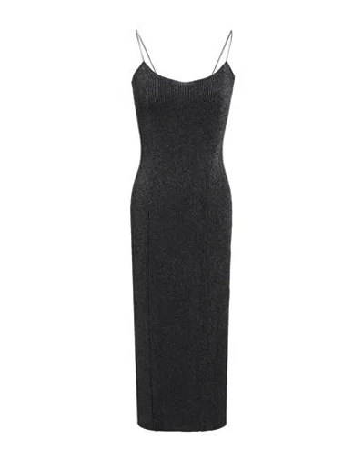 KHAITE KHAITE WOMAN MIDI DRESS BLACK SIZE L POLYESTER, POLYAMIDE, METALLIC FIBER, ELASTANE