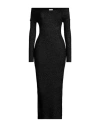 Khaite Marisole Cutout Metallic Ribbed-knit Midi Dress In Black