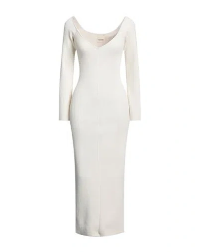 Khaite Woman Midi Dress Cream Size L Viscose, Polyester In White
