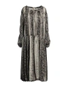 Khaite Woman Midi Dress Grey Size 4 Silk In Grey