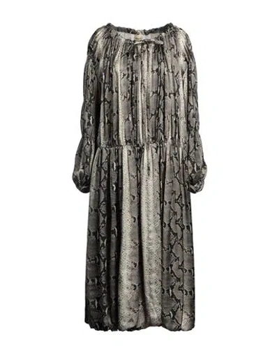 Khaite Woman Midi Dress Grey Size 4 Silk