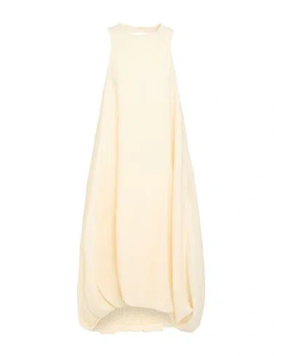 Khaite Woman Midi Dress Ivory Size 6 Silk, Nylon In Neutral