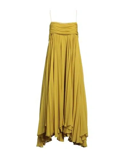 Khaite Woman Midi Dress Mustard Size 6 Silk In Yellow