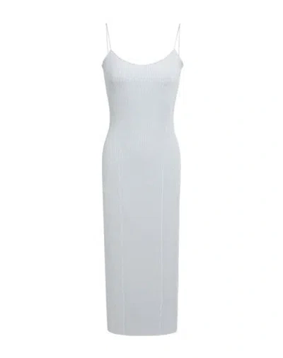 Khaite Woman Midi Dress Silver Size L Polyester, Polyamide, Metallic Fiber, Elastane