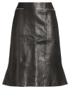 Khaite Woman Midi Skirt Black Size 6 Lambskin In Animal Print