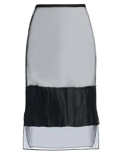 Khaite Woman Midi Skirt Black Size 6 Silk