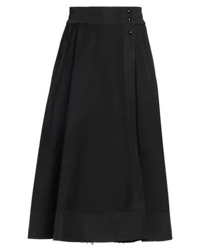 Khaite Woman Midi Skirt Black Size 8 Cotton, Viscose, Virgin Wool