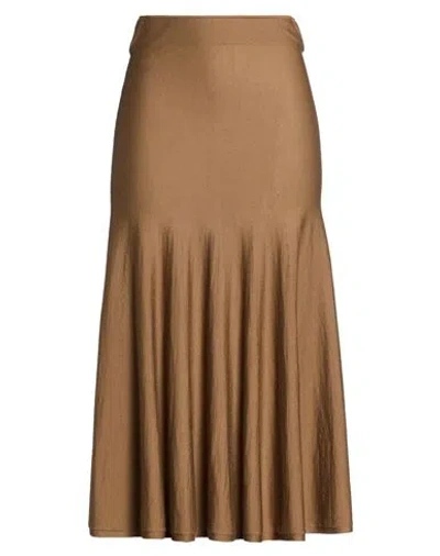 Khaite Woman Midi Skirt Brown Size M Wool, Polyamide