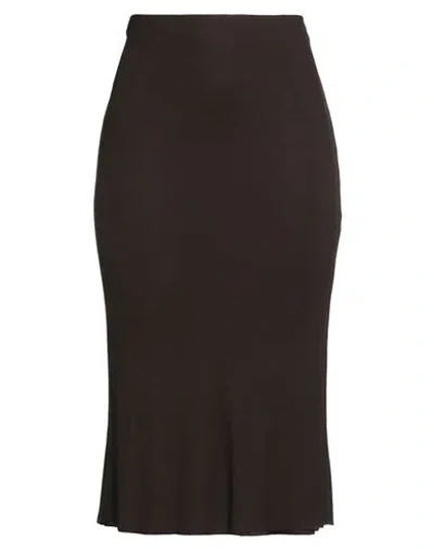 Khaite Woman Midi Skirt Dark Brown Size L Viscose