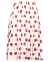 Khaite Tudi Printed Pleated Midi Skirt In White
