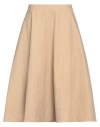 Khaite Woman Midi Skirt Sand Size 2 Cotton, Polyamide In Brown