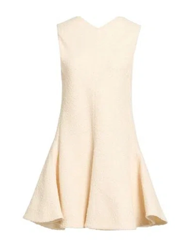 Khaite Woman Mini Dress Beige Size 4 Cotton, Viscose, Nylon, Silk In White