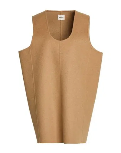 Khaite Woman Mini Dress Camel Size S Wool In Multi