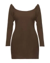 Khaite Woman Short Dress Cocoa Size M Virgin Wool In Brown