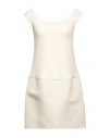 Khaite Woman Mini Dress Cream Size 6 Viscose, Virgin Wool In White