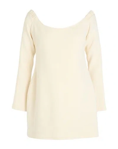 KHAITE KHAITE WOMAN MINI DRESS CREAM SIZE L VIRGIN WOOL