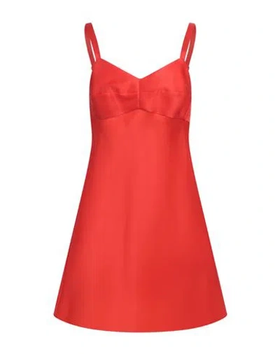 Khaite Woman Mini Dress Red Size 6 Silk In Multi