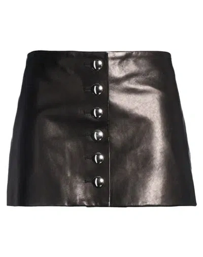 Khaite Woman Mini Skirt Black Size 6 Lambskin In Brown