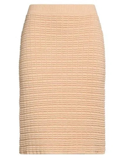 Khaite Woman Mini Skirt Sand Size Xs Cashmere, Polyamide In Pink