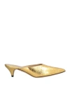 Khaite River Metallic Crinkled-leather Mules In Gold