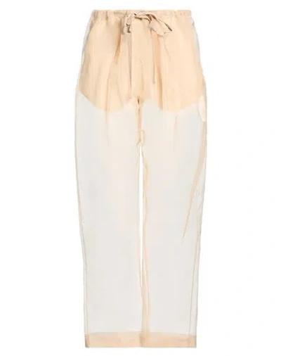 Khaite Woman Pants Beige Size M Silk In Neutral