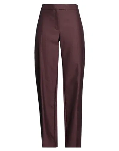 Khaite Woman Pants Burgundy Size 8 Virgin Wool, Silk In Purple