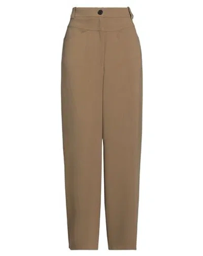 Khaite Woman Pants Khaki Size 4 Viscose, Virgin Wool In Beige