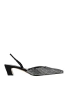 Khaite Roosevelt Crystal-embellished Leather Slingback Pumps In Black