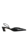 Khaite Roosevelt Slingback Leather Pumps In Black