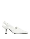 Khaite Woman Pumps White Size 8 Leather In Transparent